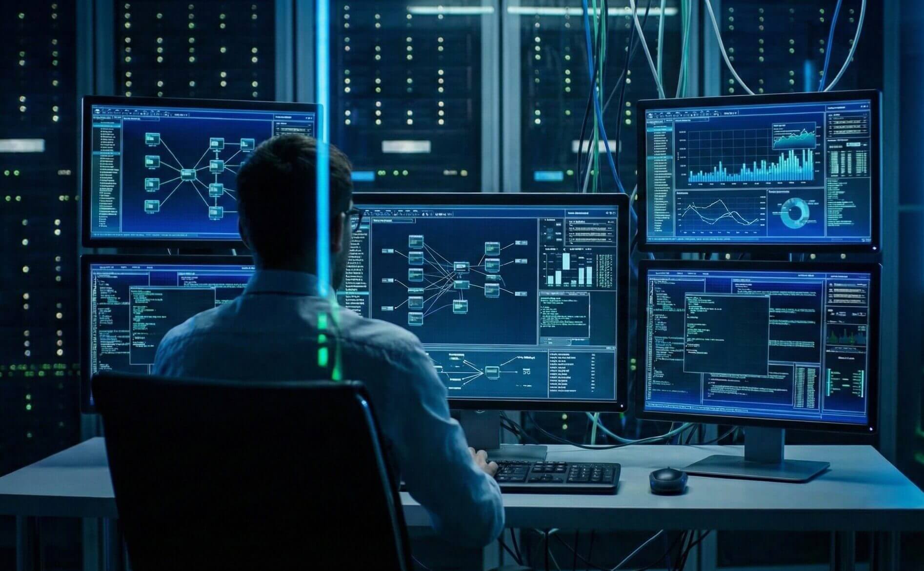 Administrador de sistemas trabajando en las claves para ser un buen SysAdmin