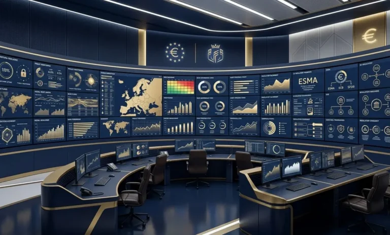 Ilustración conceptual del reglamento DORA: resiliencia operativa digital en el sector financiero europeo