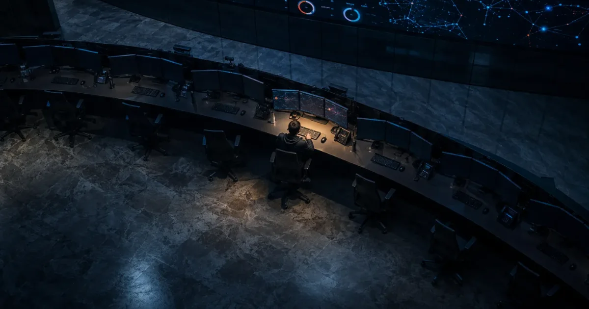 Banking SOC with a single analyst surrounded by empty desks: a shortage of 15,000 cyber experts for DORA