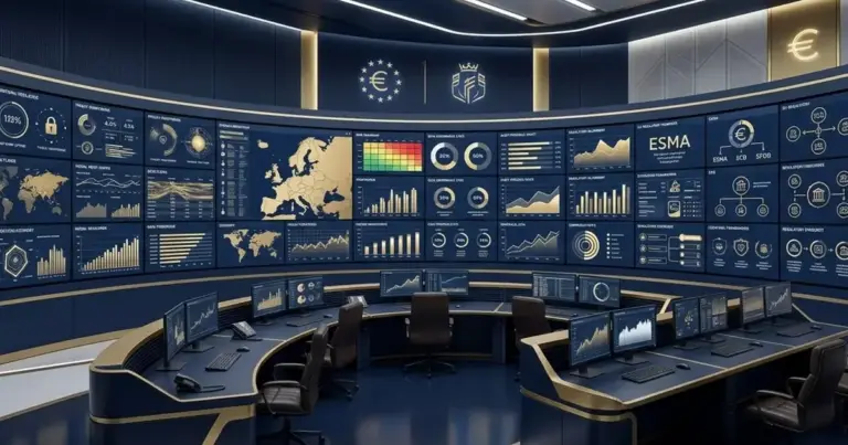 Conceptual illustration of the DORA regulation: digital operational resilience in the European financial sector